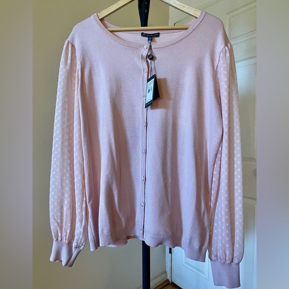 Adrianna Papell Sweaters - NWT ADRIANNA PAPELL CREW NECK SWISS DOT LONG SLEEVE CARDIGAN WITH BUTTON SIZE XL
